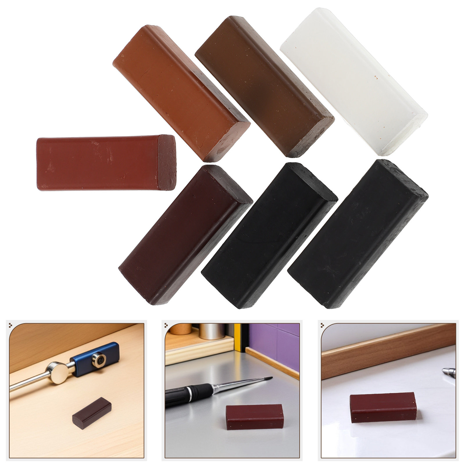 Wood Filler Stick - 7 шт. восковых палочек для ремонта